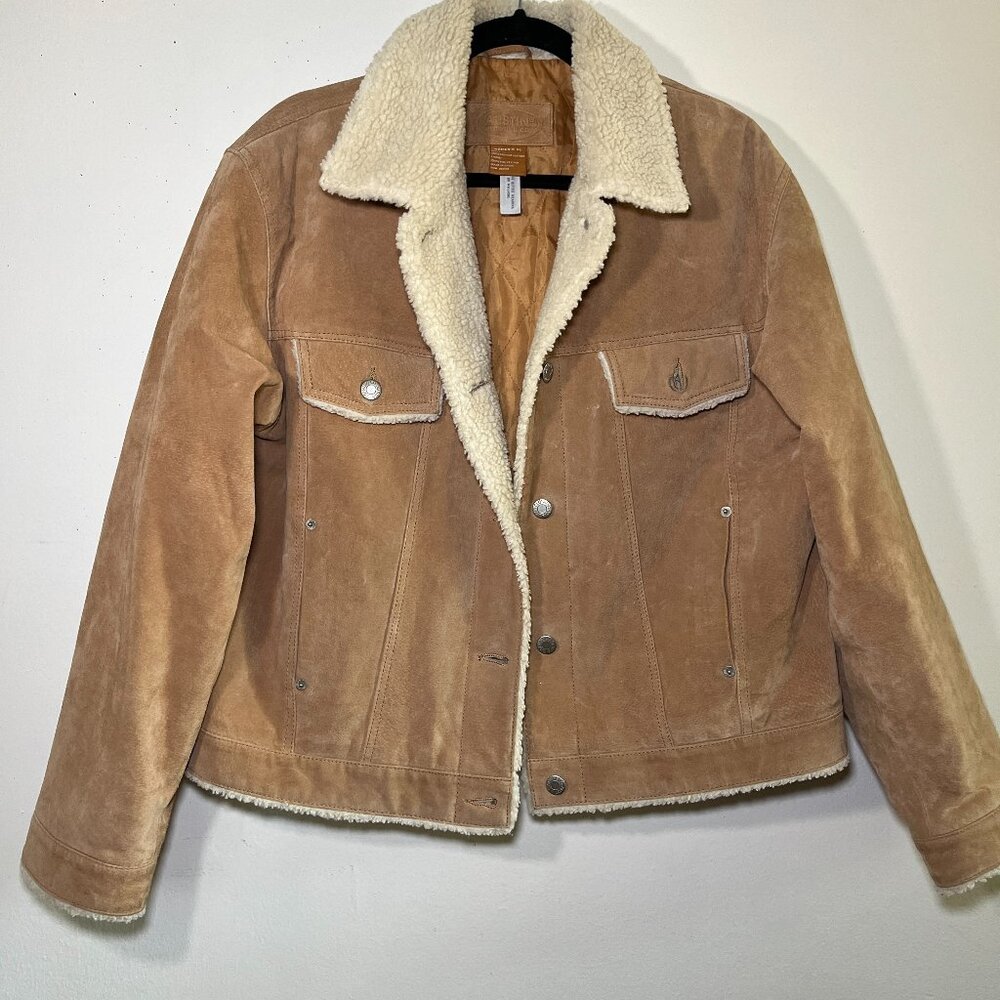 Austin Clothing Co - Leather Jacket - Size XL - Tan leather with sherpa